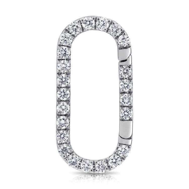 14K Gold Oval Link Diamond Charm Enhancer - Charm Enhancers - Izakov Diamonds + Fine Jewelry