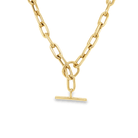 Elegant gold chain necklace with T-bar clasp from our exclusive jewelry collection