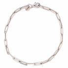 Elegant silver chain bracelet with lobster clasp, perfect for any jewelry collection.