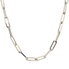 Elegant silver link chain necklace from our jewelry collection, perfect for adding a touch of sophistication to any outfit.