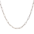 Elegant silver paperclip chain necklace from our jewelry collection, perfect for adding a modern, sophisticated touch to any outfit.