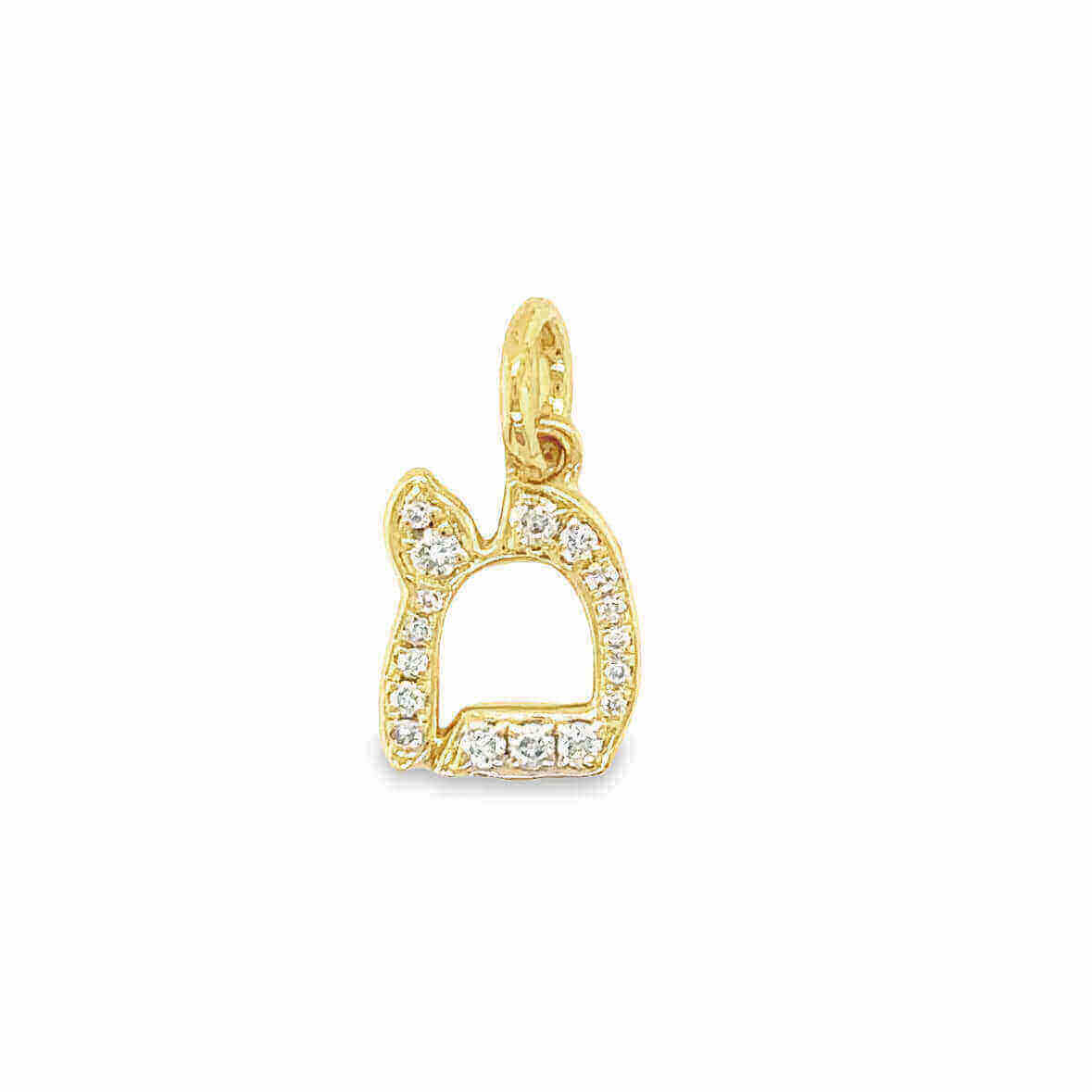 Gold and diamond Hebrew letter pendant from luxury jewelry collection.