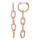 Rose gold chain link earrings with diamond accents from our luxury jewelry collection.