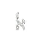 14K Gold Pave Diamond Personalized Hebrew Initial Necklace Charm א (Alef) White Gold Charms & Pendants by Izakov Diamonds + Fine Jewelry | Izakov