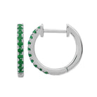 Sterling silver hoop earrings with green gemstones from our jewelry collection.