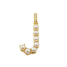 14K Gold Pearl Initial Diamond Necklace Charm J / Yellow Gold Izakov Diamonds + Fine Jewelry
