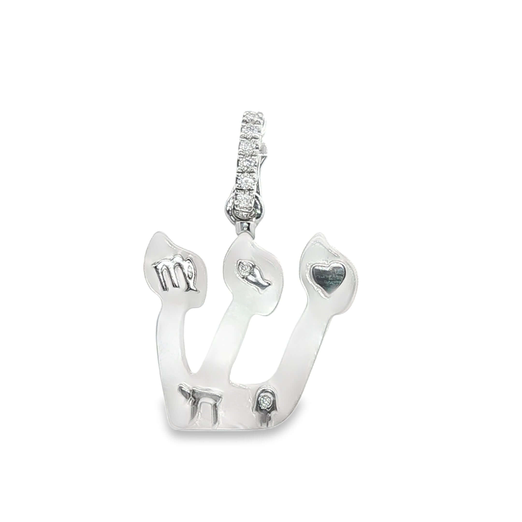 14K Gold Personalized Charms Hebrew Gemstone Initial Pendant © featuring unique charms and elegant design.