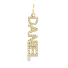 14K Gold Personalized Diamond Block Nameplate Charm 6 Letters Yellow Gold Charms & Pendants by Izakov Diamonds + Fine Jewelry | Izakov