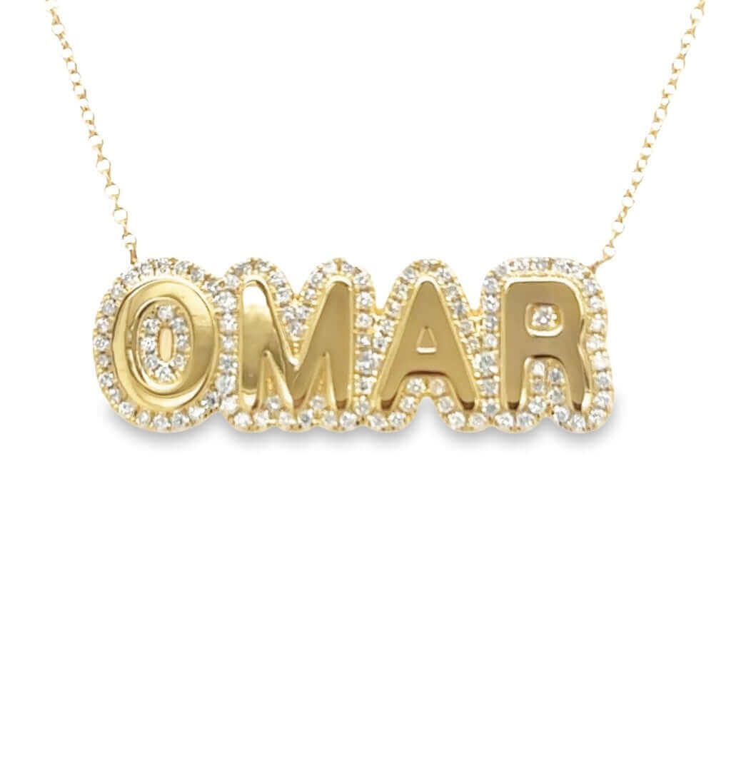 Name Plate Necklace Gold Custom Necklace With Name 14K Gold
