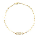 14K Gold Personalized Diamond Nameplate Paper Clip Bracelet Bracelets by Izakov Diamonds + Fine Jewelry | Izakov