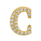 Personalized Initial Diamond Rondelle in gold with diamond accents, featuring the letter C from Izakov Fine Jewelry.