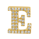 Personalized Initial Diamond Rondelle charm featuring the letter 'E' in 14K gold and natural diamonds by Izakov Fine Jewelry.