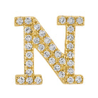 Personalized Initial Diamond Rondelle featuring the letter 'N' in gold with diamond accents by Izakov Fine Jewelry.