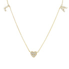 Gold necklace with a heart pendant and 'L' and 'A' initials encrusted in diamonds, from our luxury jewelry collection.