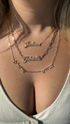 14K Gold Personalized Multiple Hebrew Diamond Nameplate Necklace Necklaces by Izakov Diamonds + Fine Jewelry | Izakov