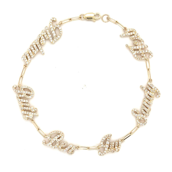 14k Womens Gold Petatillo ID Bracelet with Gold Name Overlay — MyAZGold