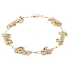 14K Gold Personalized Multiple Script Diamond Nameplates Bracelet - Necklaces - Izakov Diamonds + Fine Jewelry