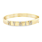 14K Gold Personalized Name Diamond Bangle Bracelet Bracelets by Izakov Diamonds + Fine Jewelry | Izakov