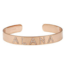 Rose gold bracelet with "ALANA" in diamond letters from our luxury jewelry collection