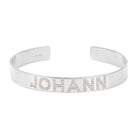 Customized silver bracelet with "Johann" engraving from our luxury jewelry collection