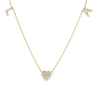 Gold necklace with a heart pendant and 'L' and 'A' initials encrusted in diamonds, from our luxury jewelry collection.