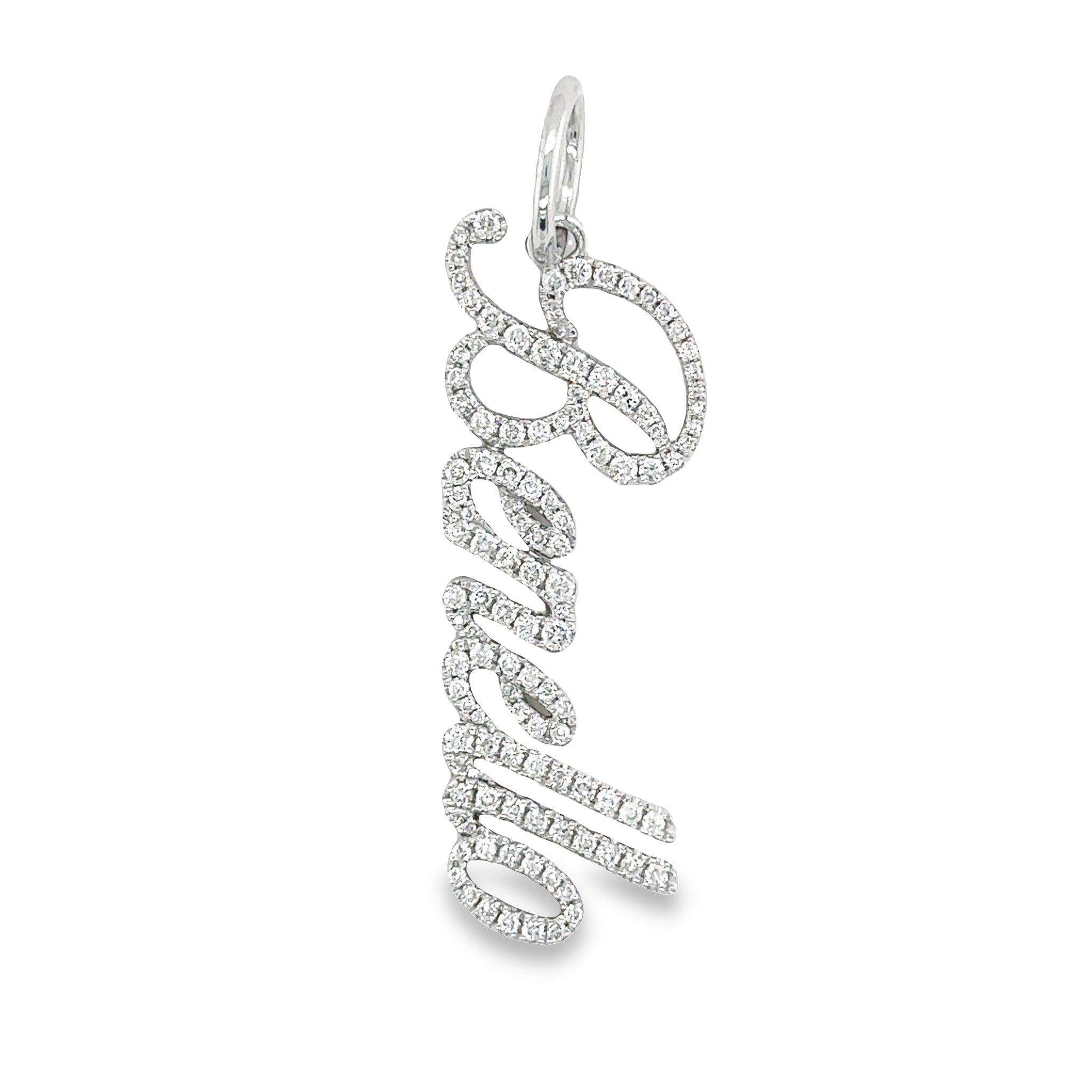 14K Gold Personalized Diamond Nameplate Necklace Charm Necklaces by Izakov Diamonds + Fine Jewelry | Izakov