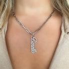 14K Gold Personalized Script Diamond Nameplate Necklace Charm - Necklaces - Izakov Diamonds + Fine Jewelry