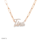 14K Gold Personalized Script Nameplate Diamond Necklace - Necklaces - Izakov Diamonds + Fine Jewelry