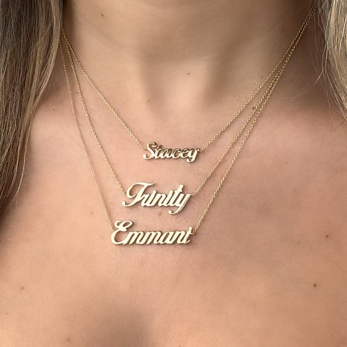 14K Gold Personalized Script Nameplate Necklace Necklaces by Izakov Diamonds + Fine Jewelry | Izakov