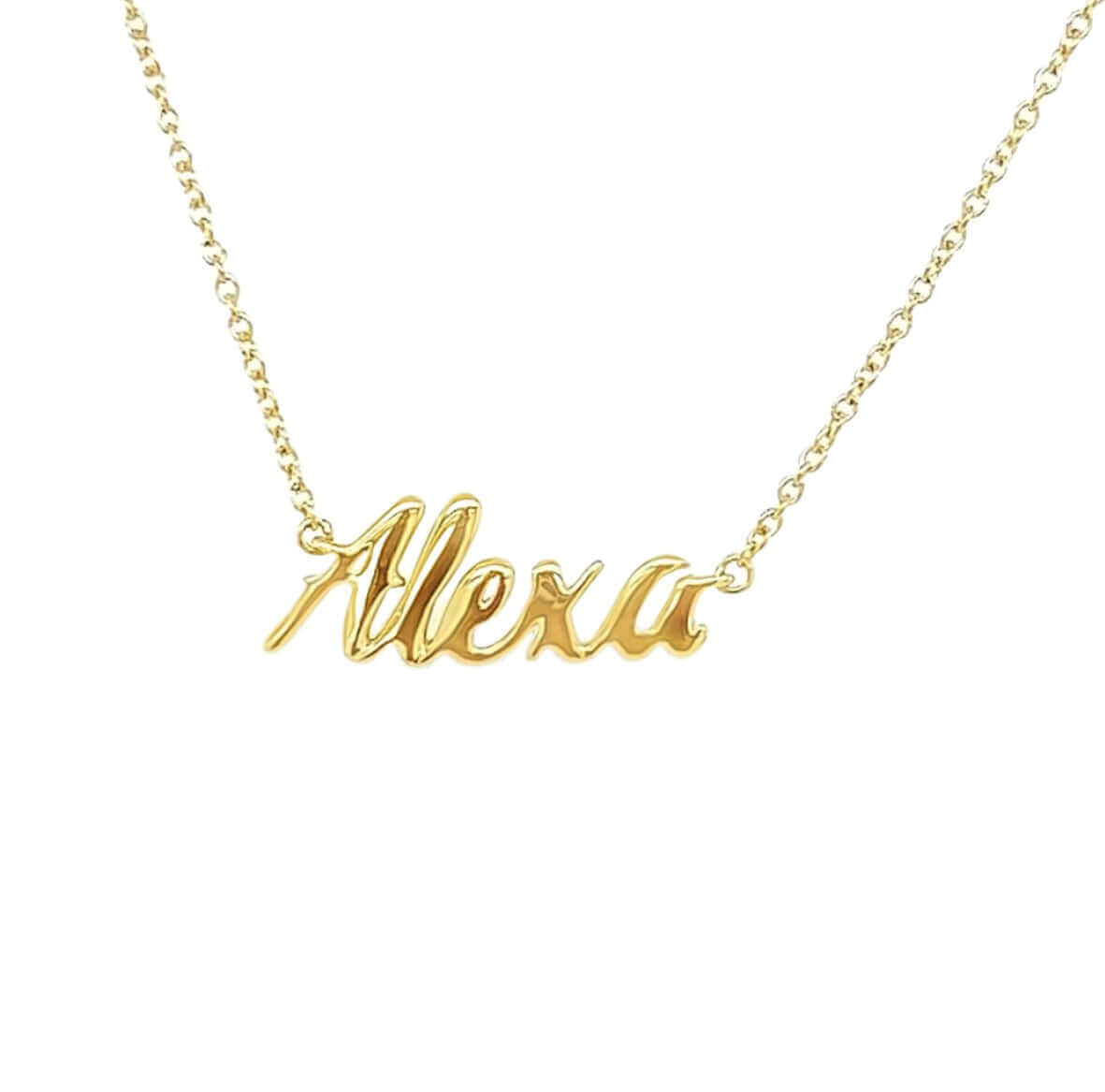 Gold name necklace "Alexa" from our jewelry brand.