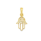 14K Gold Petite Hamsa Necklace Charm - Charms & Pendants - Izakov Diamonds + Fine Jewelry