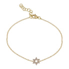 14K Gold Petite Star of David Diamond Bracelet - Bracelets - Izakov Diamonds + Fine Jewelry