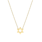 Gold Star of David pendant necklace on a delicate chain from our luxury jewelry brand