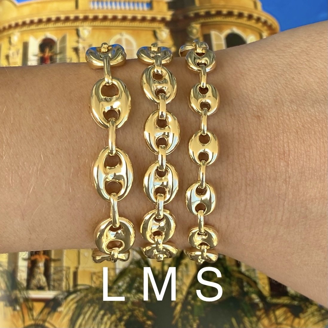 14K Gold Puff Mariner Link Chain Bracelet Izakov Diamonds + Fine Jewelry