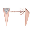 14K Gold Pyramid Spike Micro Pave Diamond Earrings Rose Gold Earrings by Izakov Diamonds + Fine Jewelry | Izakov