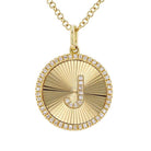 14K Gold Radiating Diamond Initial Necklace J Yellow Gold Necklaces by Izakov Diamonds + Fine Jewelry | Izakov