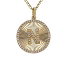 14K Gold Radiating Diamond Initial Necklace N Yellow Gold Necklaces by Izakov Diamonds + Fine Jewelry | Izakov