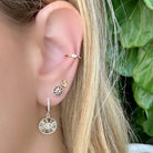 14K Gold Radiating Evil Eye Diamond Huggie Earrings - Earrings - Izakov Diamonds + Fine Jewelry