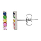 Silver stud earrings with colorful gemstones from our exclusive jewelry collection