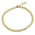 Elegant gold chain bracelet with diamond accent from our luxury jewelry collection