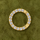 Round Link Diamond Charm Enhancer in 14K yellow gold, styled, Izakov Fine Jewelry