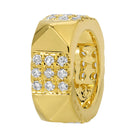 Round Pyramid Micro Pave Diamond Rondelle in 14K gold featuring multi-row diamonds by Izakov Fine Jewelry.