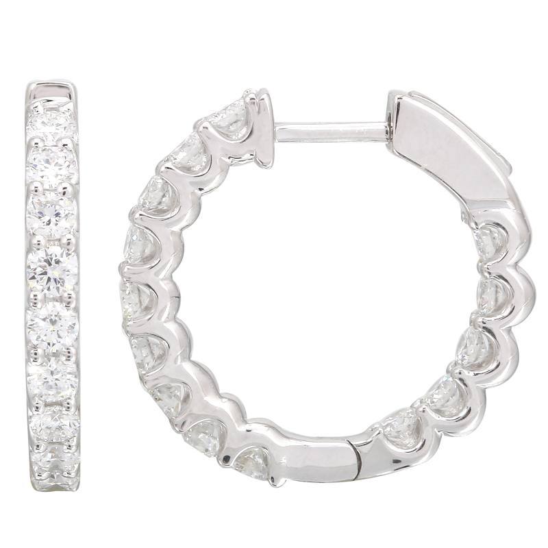 White gold hoop earrings with diamond accents from our jewelry brand collection