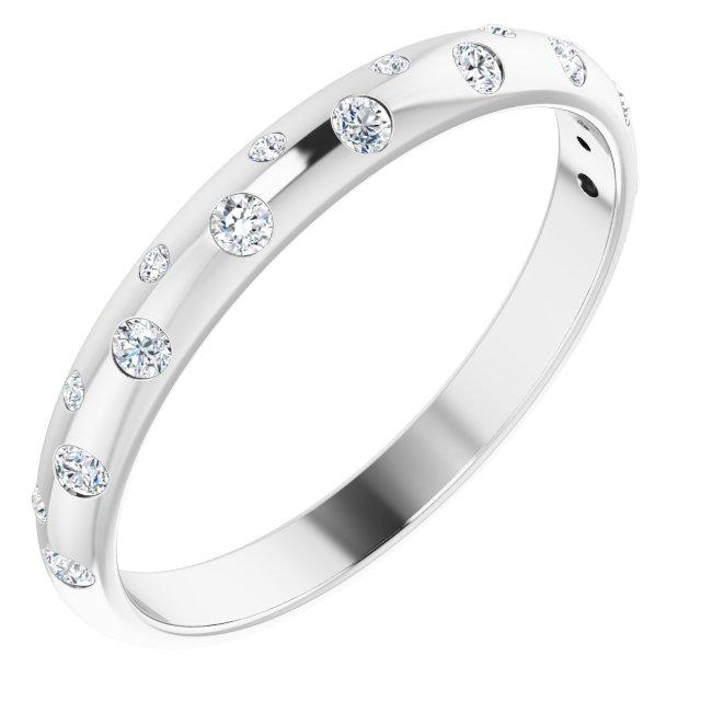 14K Gold Scattered Gypsy Set Diamond Ring 4 / White Gold Izakov Diamonds + Fine Jewelry
