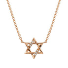 Rose gold Star of David necklace with diamond accents from our exclusive jewelry collection.