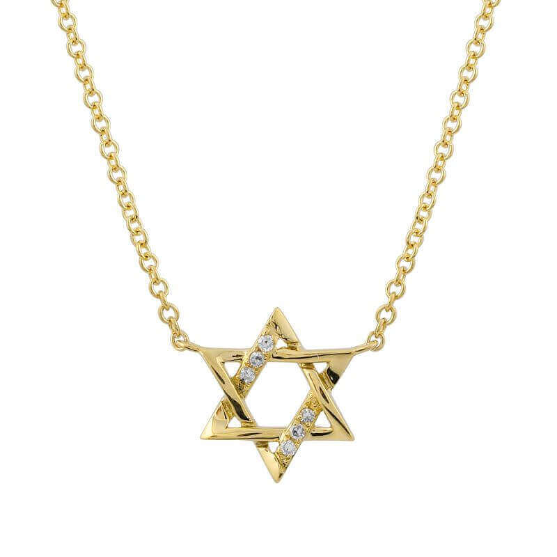 Elegant gold Star of David necklace with diamond accents from our exclusive jewelry collection