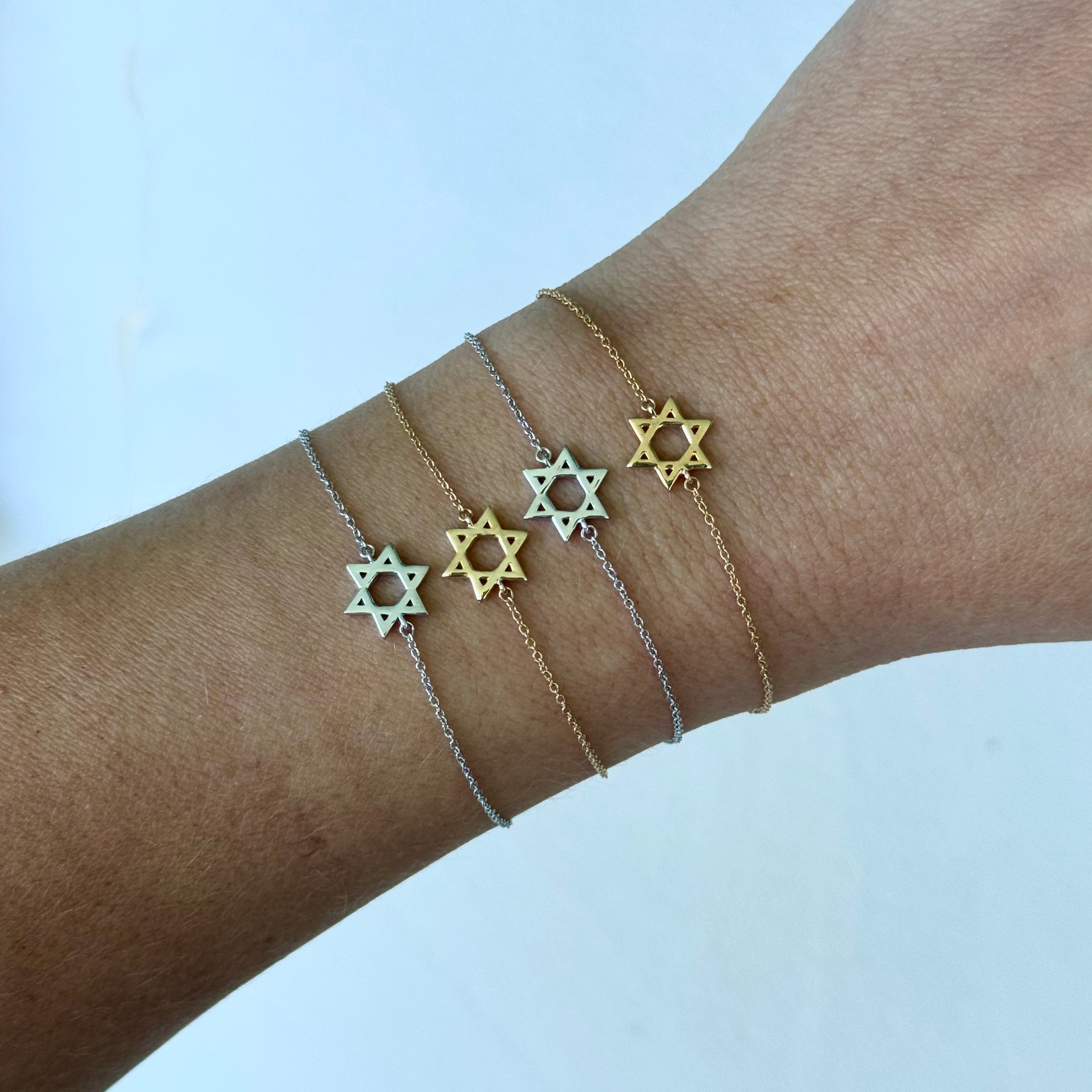 14K Gold Mini Star Of David Bracelet - Bracelets - Izakov Diamonds + Fine Jewelry