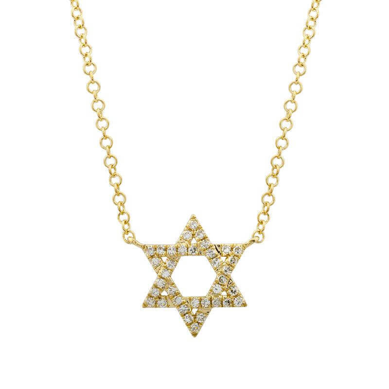 14K Gold Small Star Of David Diamond Necklace Necklaces by Izakov Diamonds + Fine Jewelry | Izakov