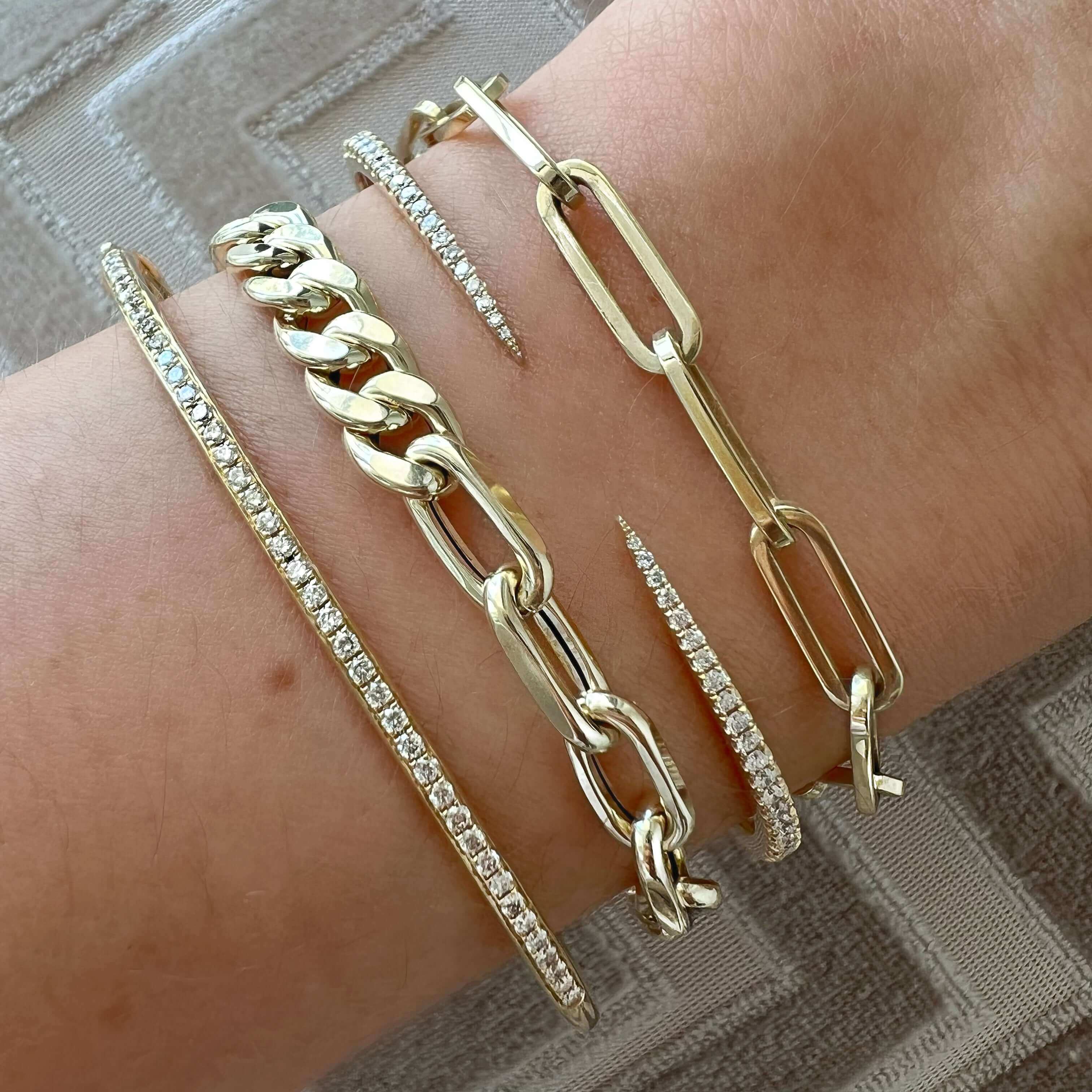14K Yellow Gold Link Textured Bracelet – Chapman's Jewelry