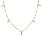 Spike Stations Diamond Necklace featuring gold spikes and diamonds, crafted by Izakov Fine Jewelry.